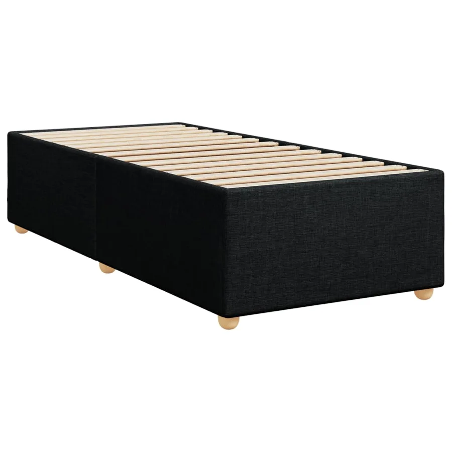 Cadre de lit sans matelas noir 90x200 cm tissu - 3
