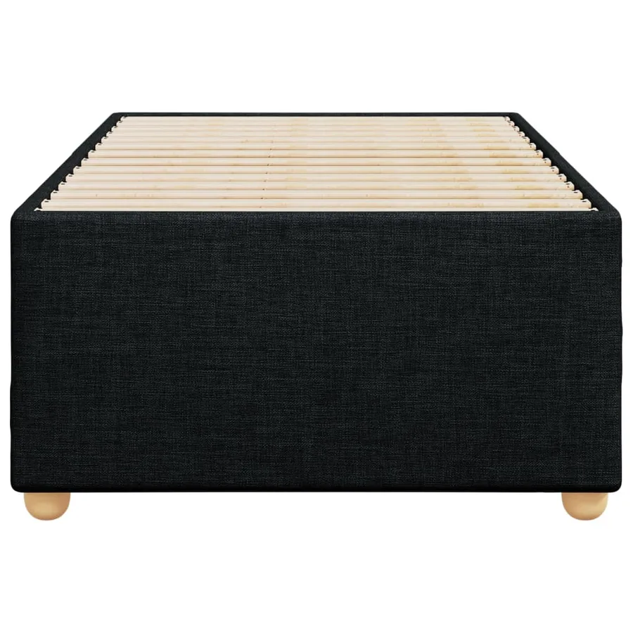 Cadre de lit sans matelas noir 90x200 cm tissu - 4