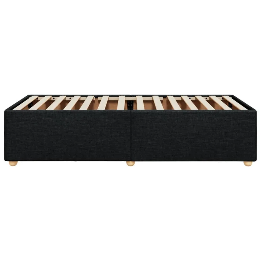 Cadre de lit sans matelas noir 90x200 cm tissu - 5
