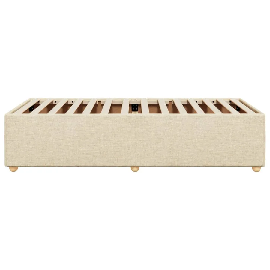 Cadre de lit sans matelas crème 90x190 cm tissu - 5