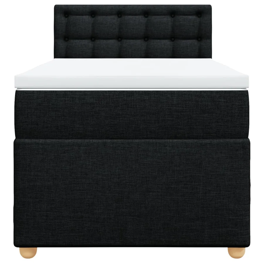 Sommier à lattes de lit avec matelas Noir 90x200 cm Tissu - 4