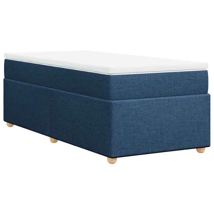 Sommier à lattes de lit avec matelas Bleu 100x200 cm Tissu - 2
