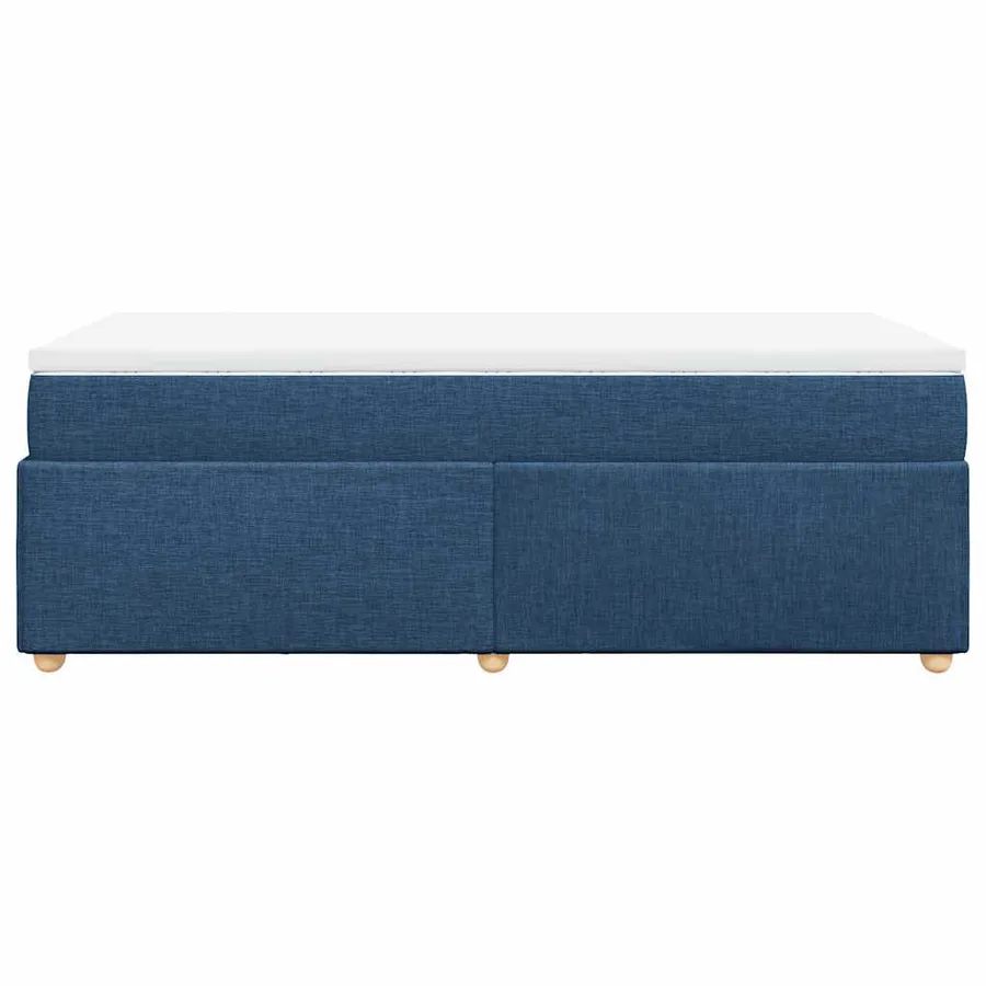 Sommier à lattes de lit avec matelas Bleu 100x200 cm Tissu - 8