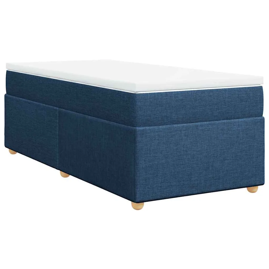 Sommier à lattes de lit avec matelas Bleu 100x200 cm Tissu - 9