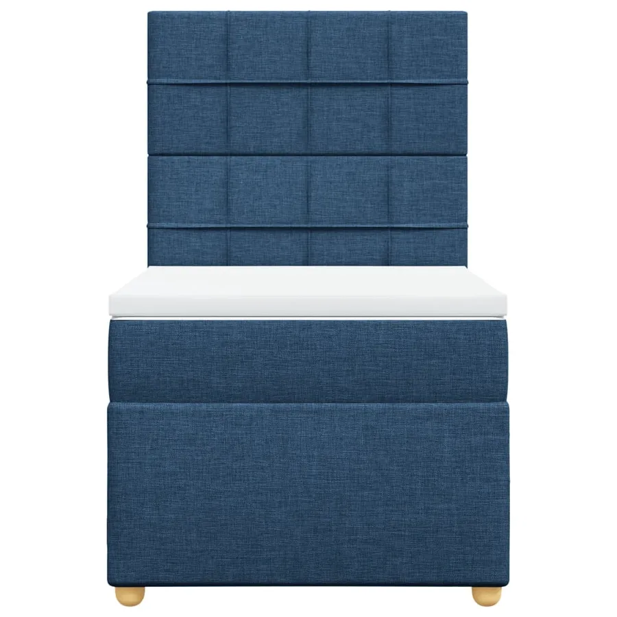 Sommier à lattes de lit avec matelas Bleu 100x200 cm Tissu - 6
