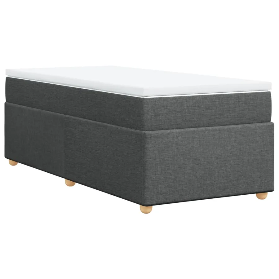 Sommier à lattes de lit et matelas Gris foncé 90x190 cm Tissu - 2