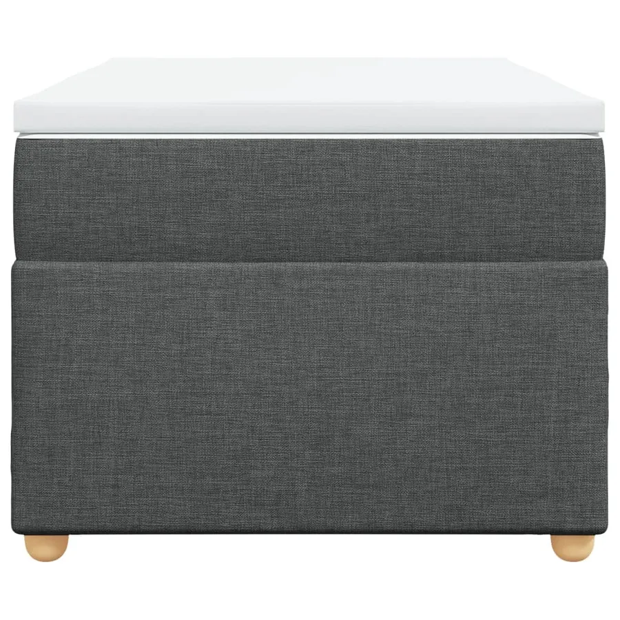 Sommier à lattes de lit et matelas Gris foncé 90x190 cm Tissu - 4