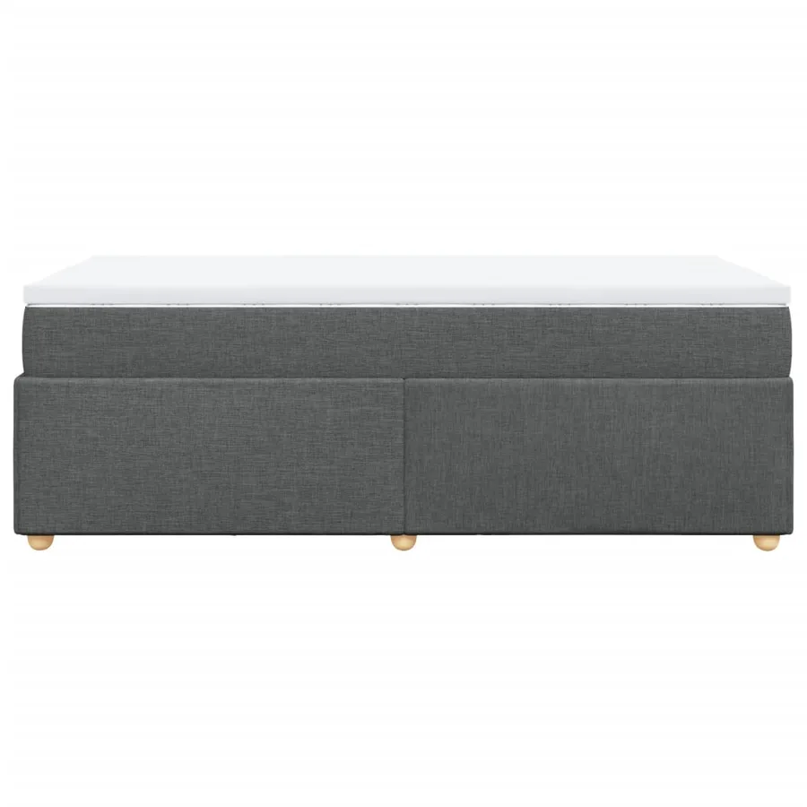 Sommier à lattes de lit et matelas Gris foncé 90x190 cm Tissu - 8