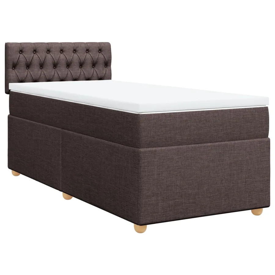 Sommier à lattes de lit avec matelas Marron foncé 100x200 cm - 2