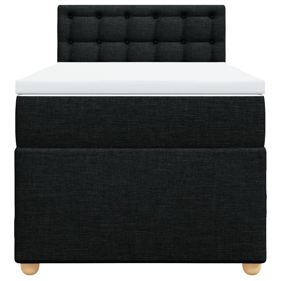 Sommier à lattes de lit avec matelas noir 90x190 cm simple tissu - 4
