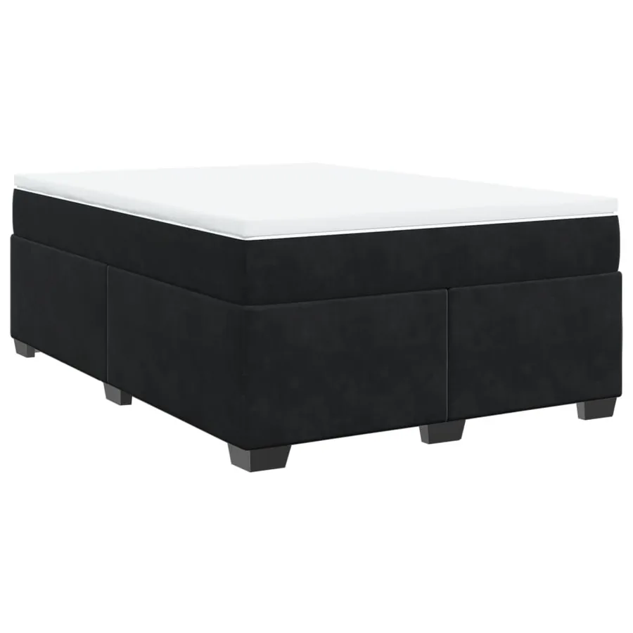 Sommier à lattes de lit avec matelas Noir 140x200 cm Velours - 9