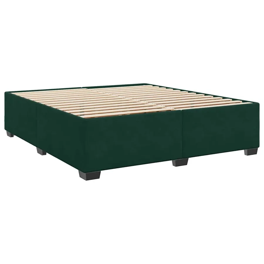 Cadre de lit sans matelas vert foncé 180x200 cm velours - 3