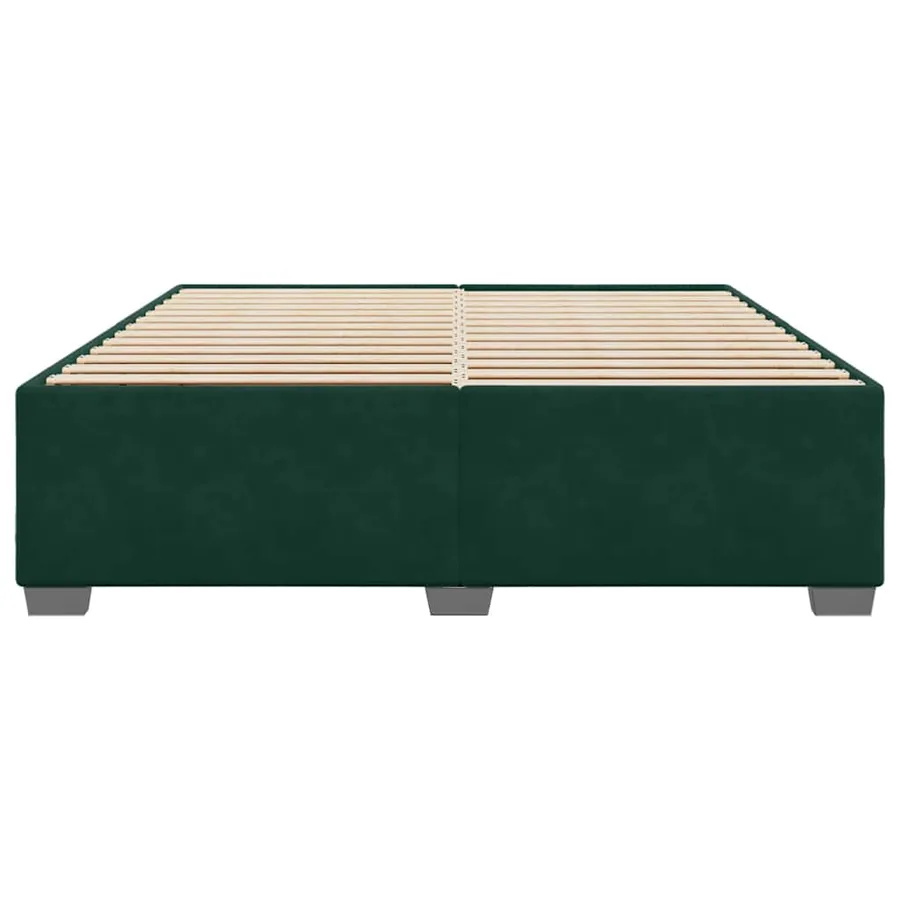 Cadre de lit sans matelas vert foncé 180x200 cm velours - 4
