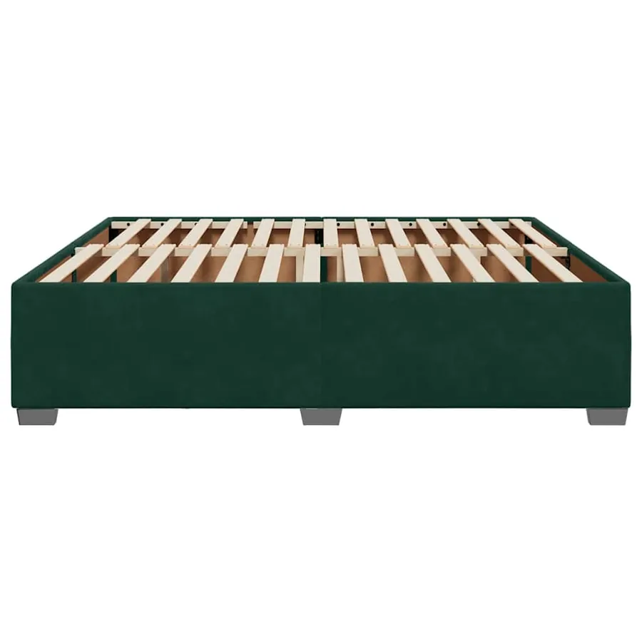 Cadre de lit sans matelas vert foncé 180x200 cm velours - 5
