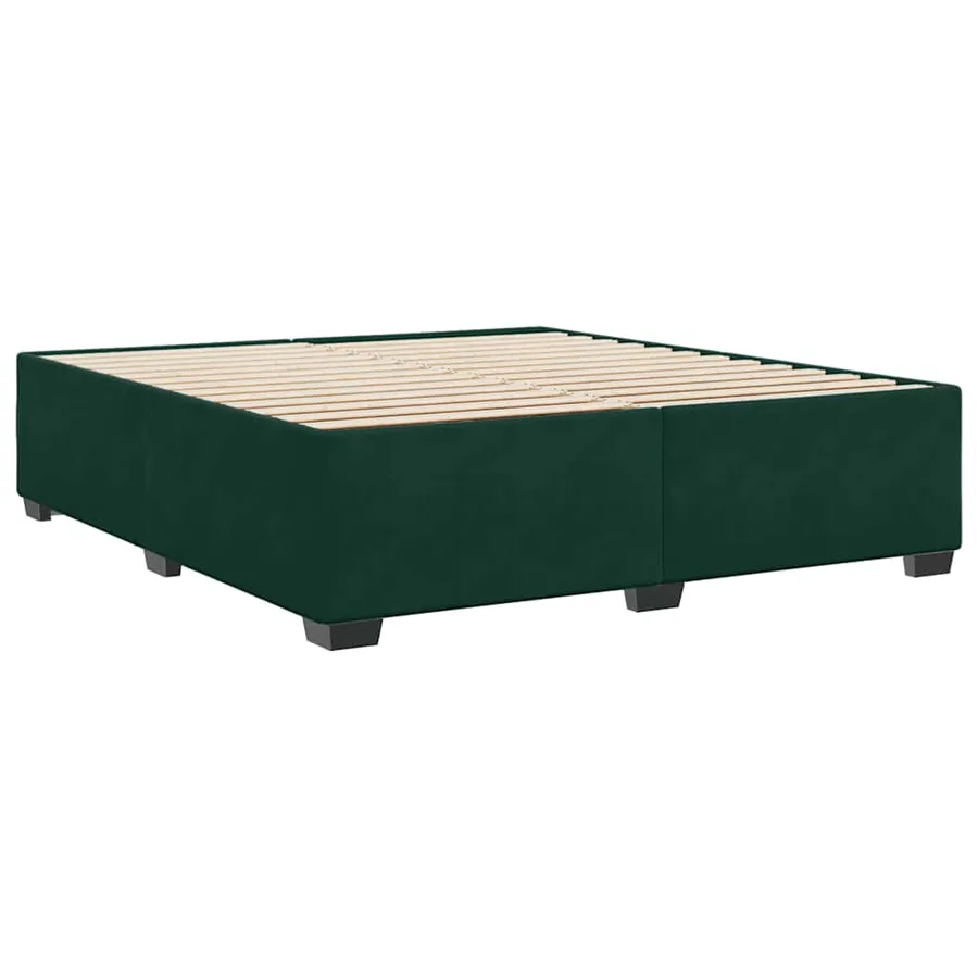 Cadre de lit sans matelas vert foncé 180x200 cm velours - 6