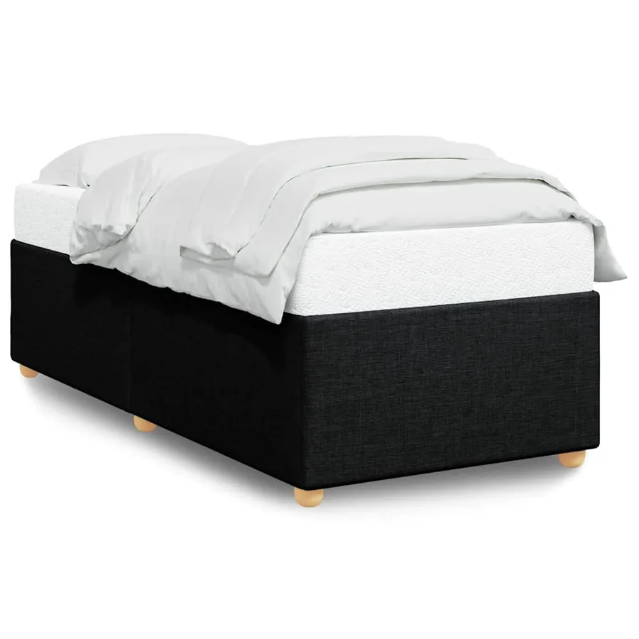 Cadre de lit sans matelas tissu noir simple - 2
