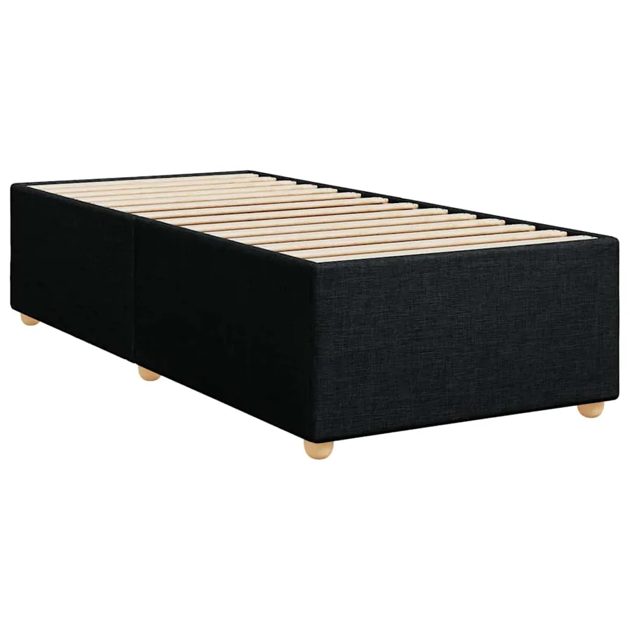 Cadre de lit sans matelas tissu noir simple - 3
