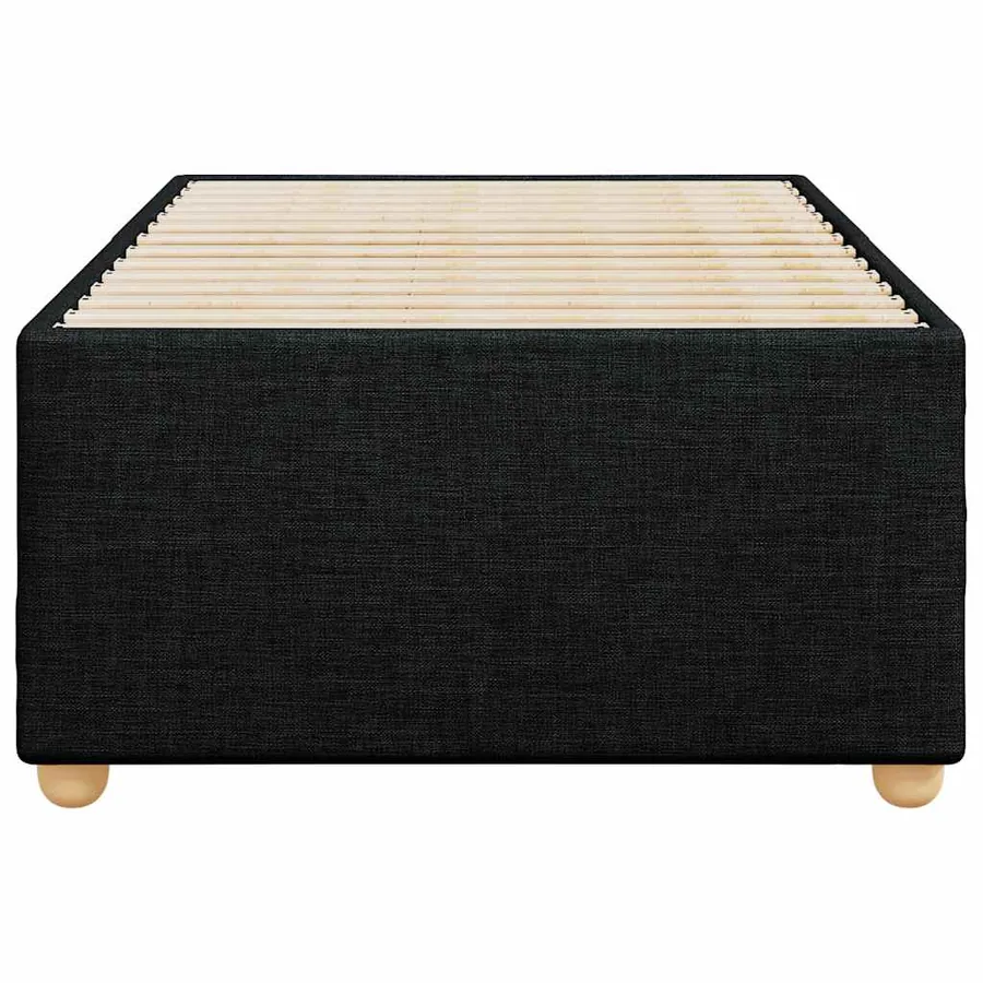 Cadre de lit sans matelas tissu noir simple - 4