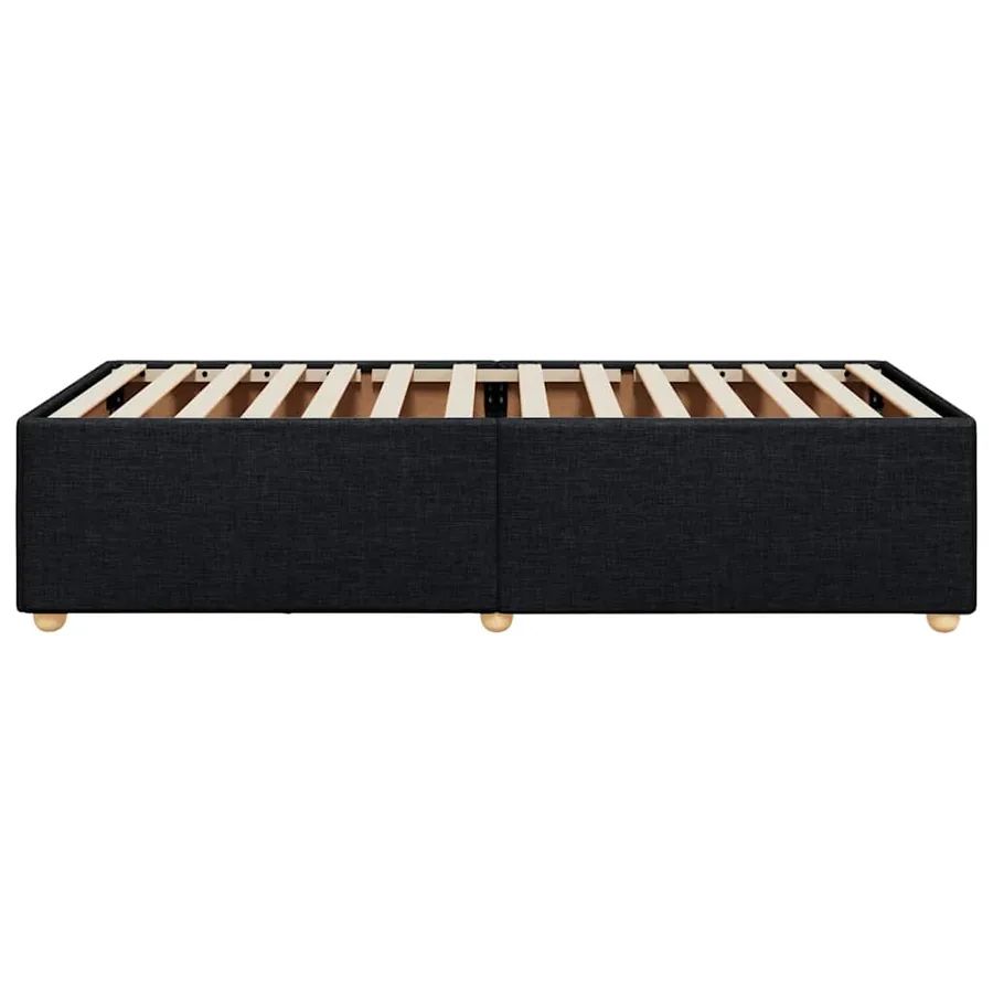 Cadre de lit sans matelas tissu noir simple - 5