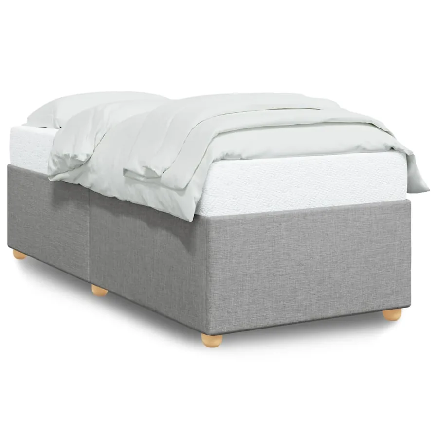 Cadre de lit sans matelas gris clair 100x200 cm tissu - 2