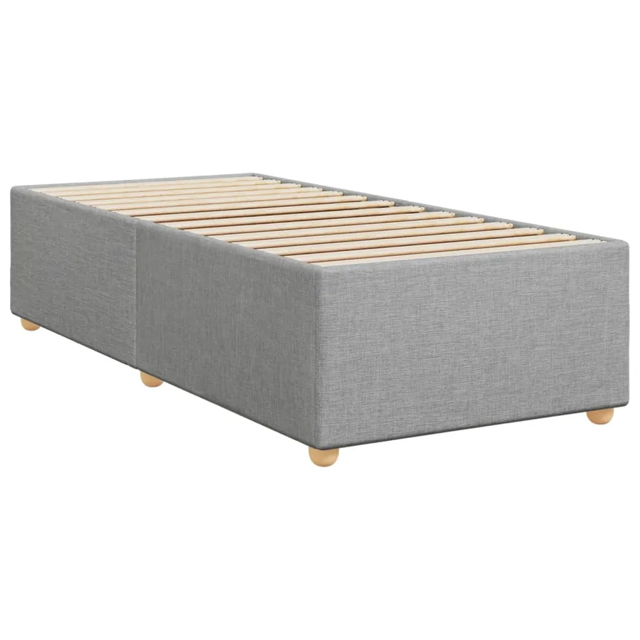 Cadre de lit sans matelas gris clair 100x200 cm tissu - 3
