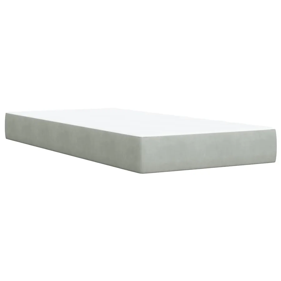 Sommier à lattes de lit et matelas Gris clair 90x200 cm Velours - 12