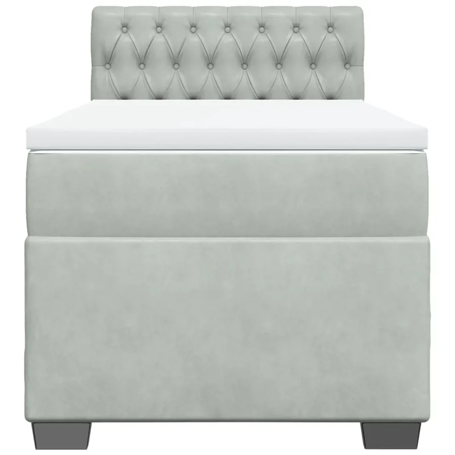Sommier à lattes de lit et matelas Gris clair 90x200 cm Velours - 6