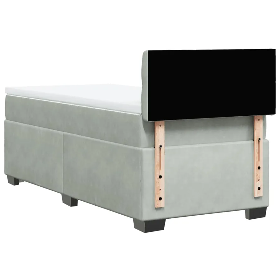Sommier à lattes de lit et matelas Gris clair 90x200 cm Velours - 8