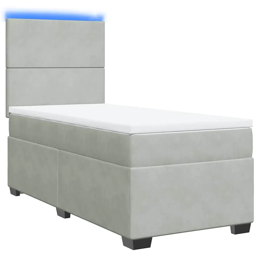 Sommier à lattes de lit et matelas Gris clair 90x200 cm Velours - 3