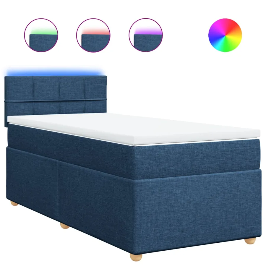Sommier à lattes de lit avec matelas Bleu 80x200 cm Tissu - 2