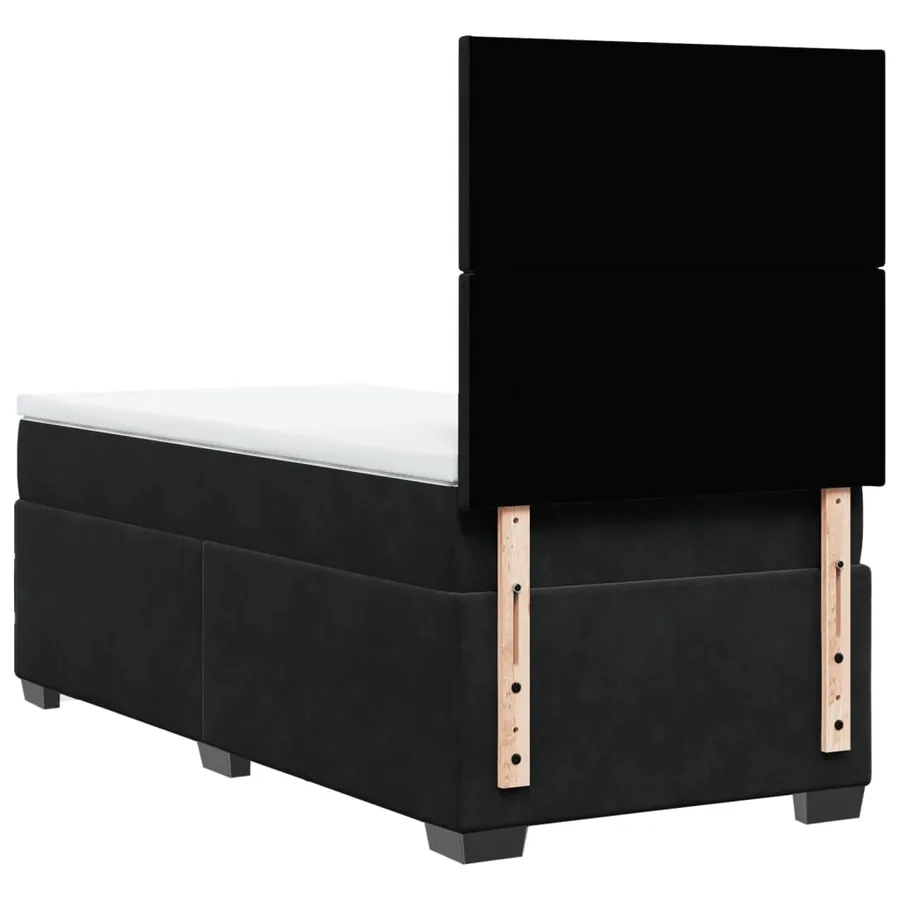Sommier à lattes de lit avec matelas Noir 90x200 cm Velours - 12