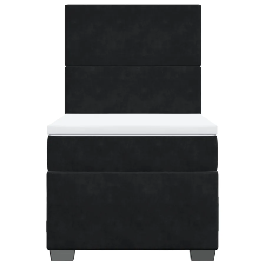 Sommier à lattes de lit avec matelas Noir 90x200 cm Velours - 6