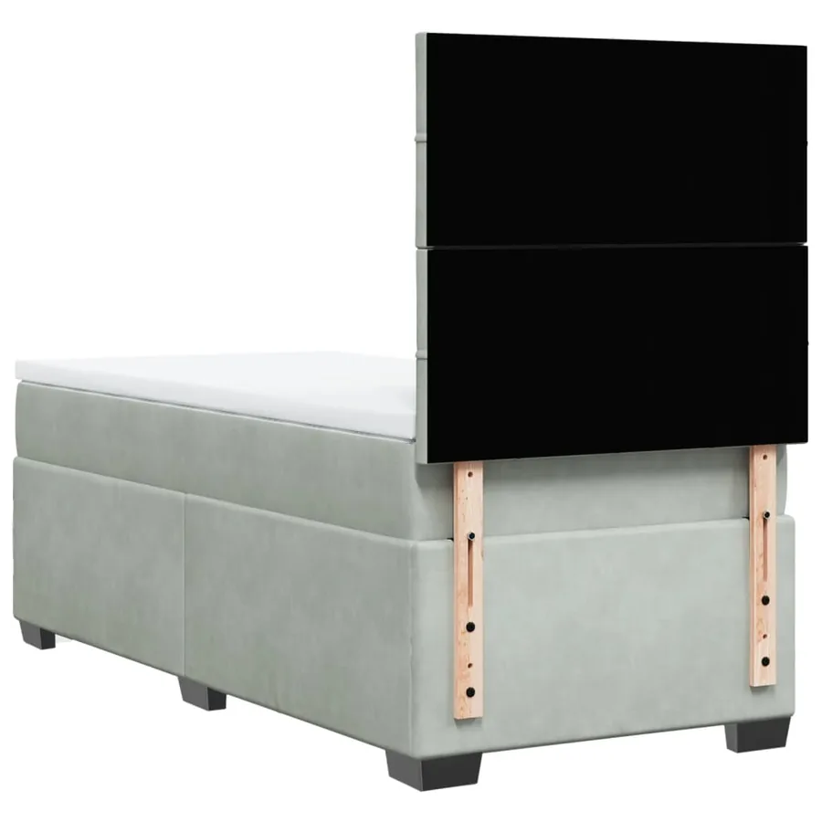 Sommier à lattes de lit et matelas Gris clair 90x200 cm Velours - 12