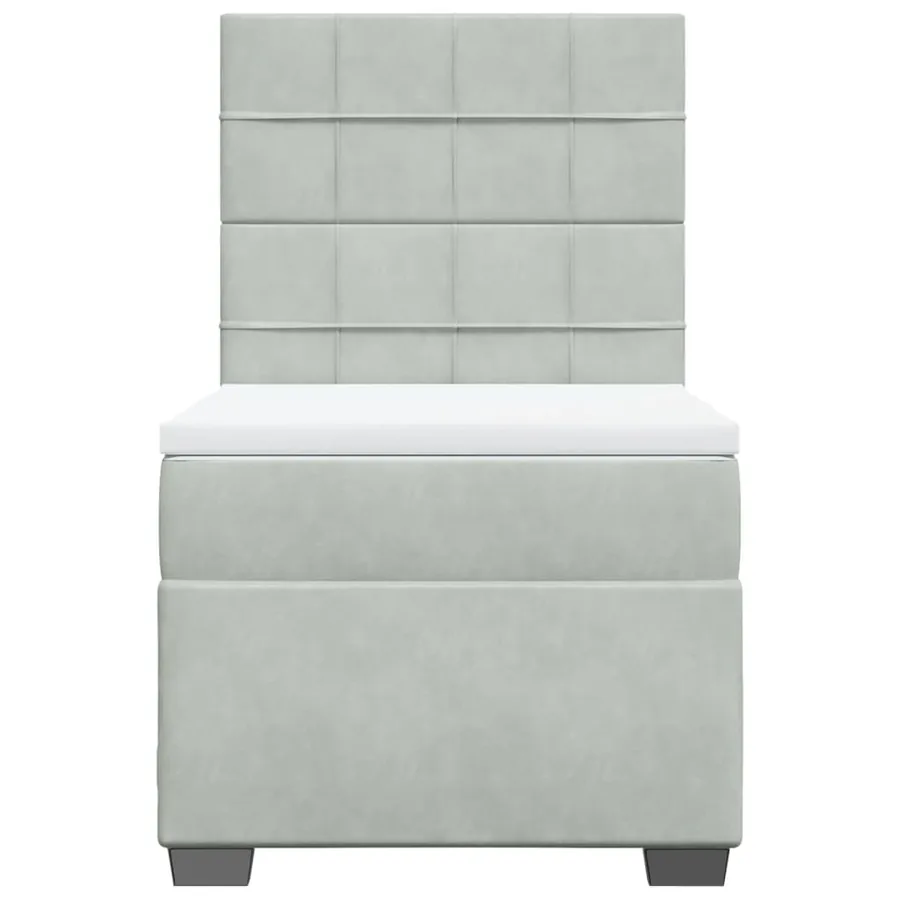 Sommier à lattes de lit et matelas Gris clair 90x200 cm Velours - 6