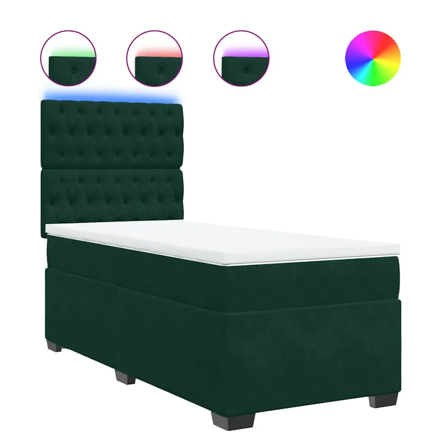 Sommier à lattes de lit avec matelas Vert foncé 90x200 cm - 2