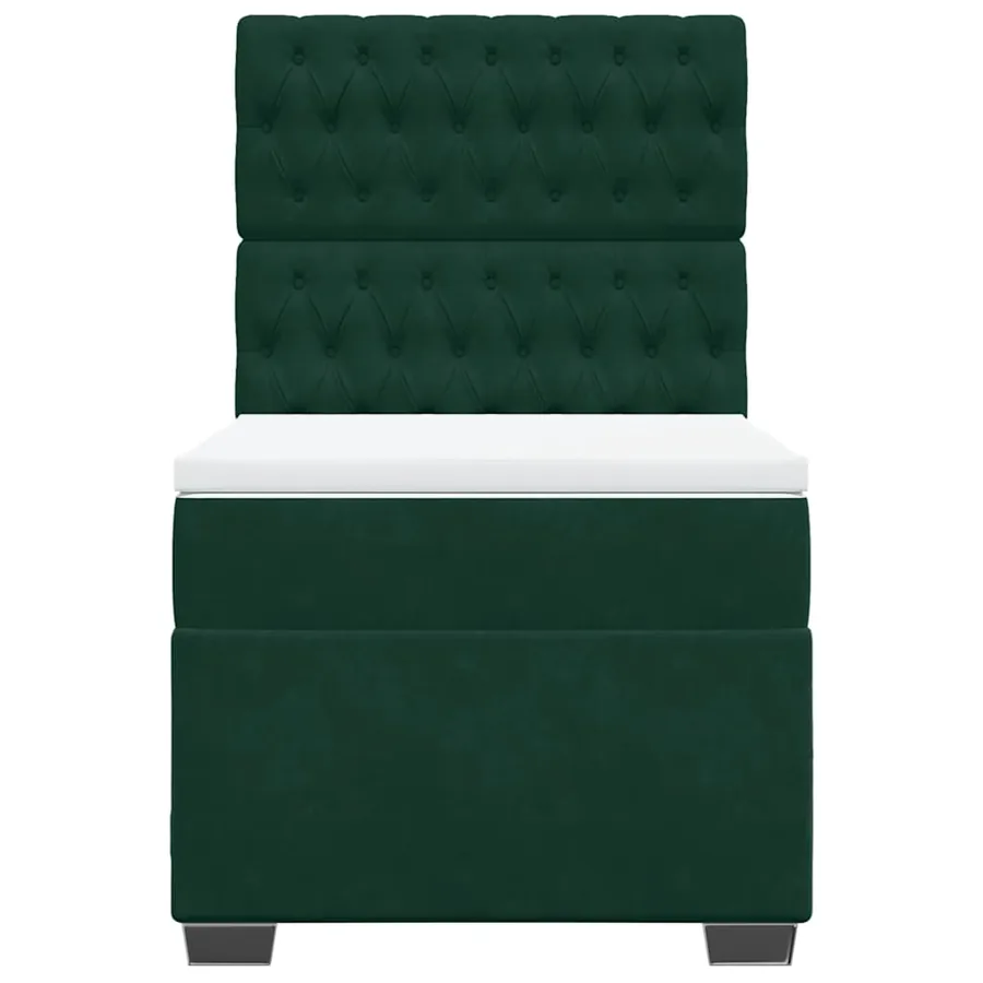 Sommier à lattes de lit avec matelas Vert foncé 90x200 cm - 6
