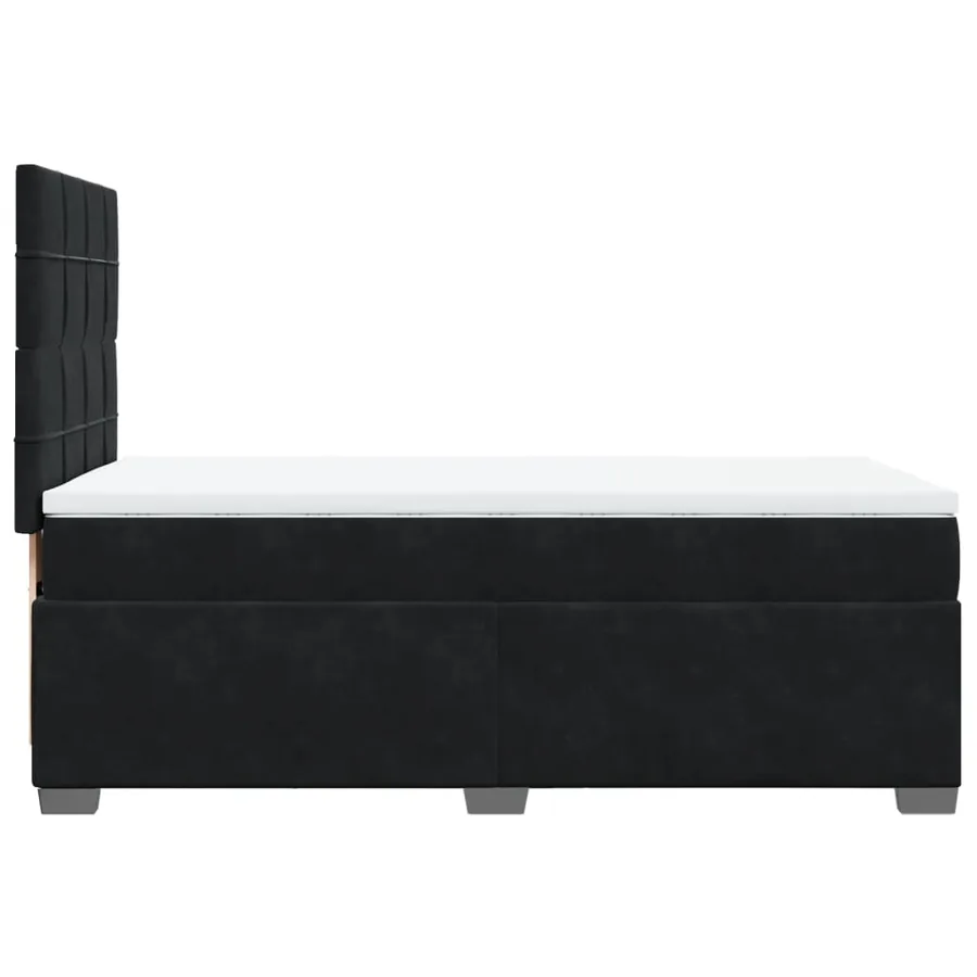 Sommier à lattes de lit avec matelas Noir 90x200 cm Velours - 11
