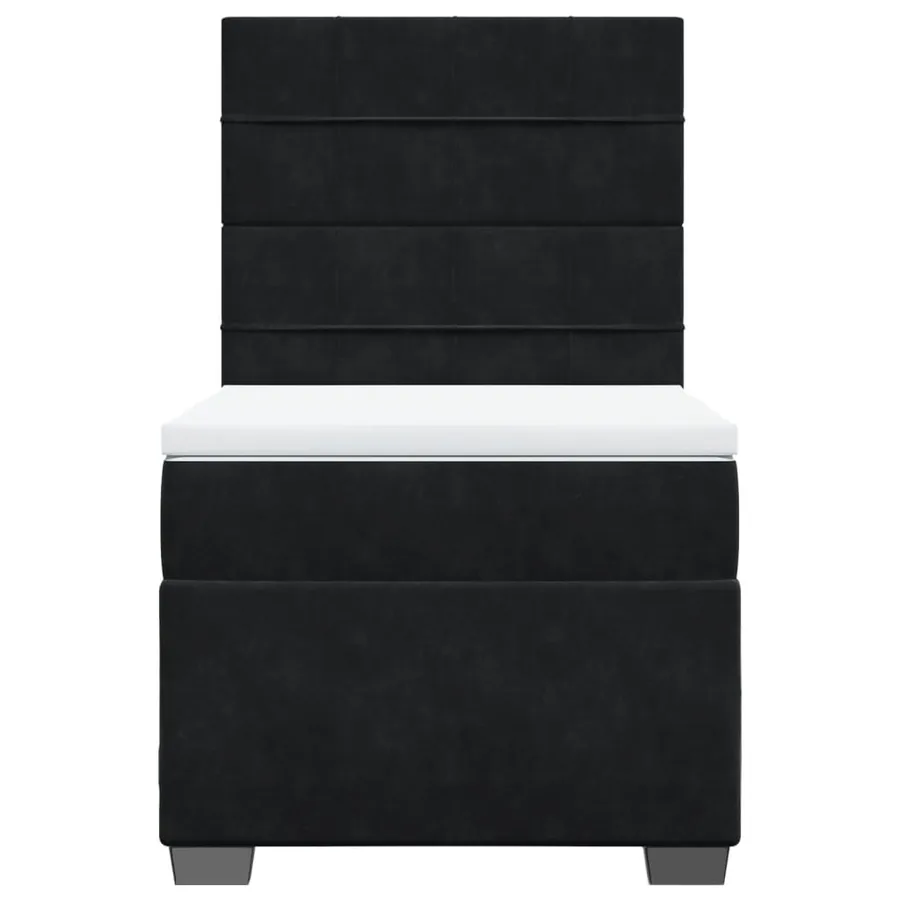 Sommier à lattes de lit avec matelas Noir 90x200 cm Velours - 6