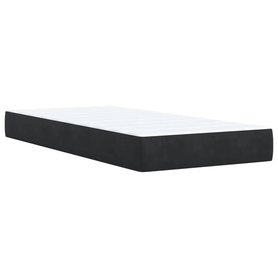 Sommier à lattes de lit avec matelas Noir 90x200 cm Velours - 9