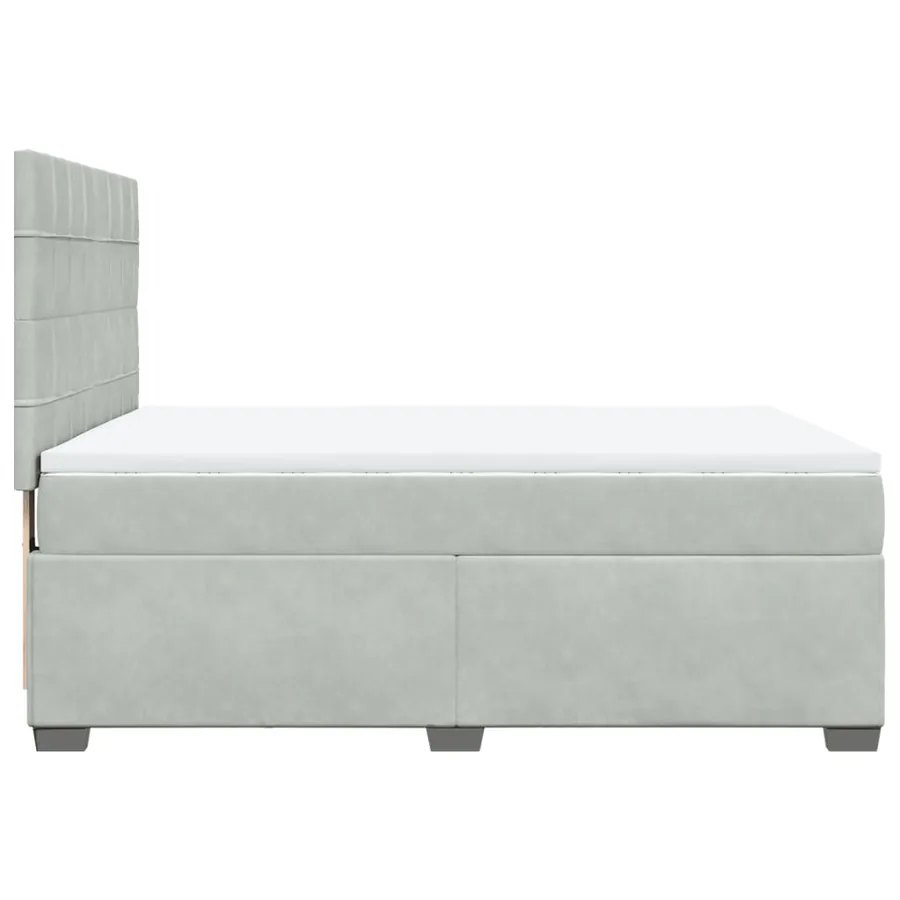 Sommier à lattes de lit et matelas Gris clair 160x200cm Velours - 11