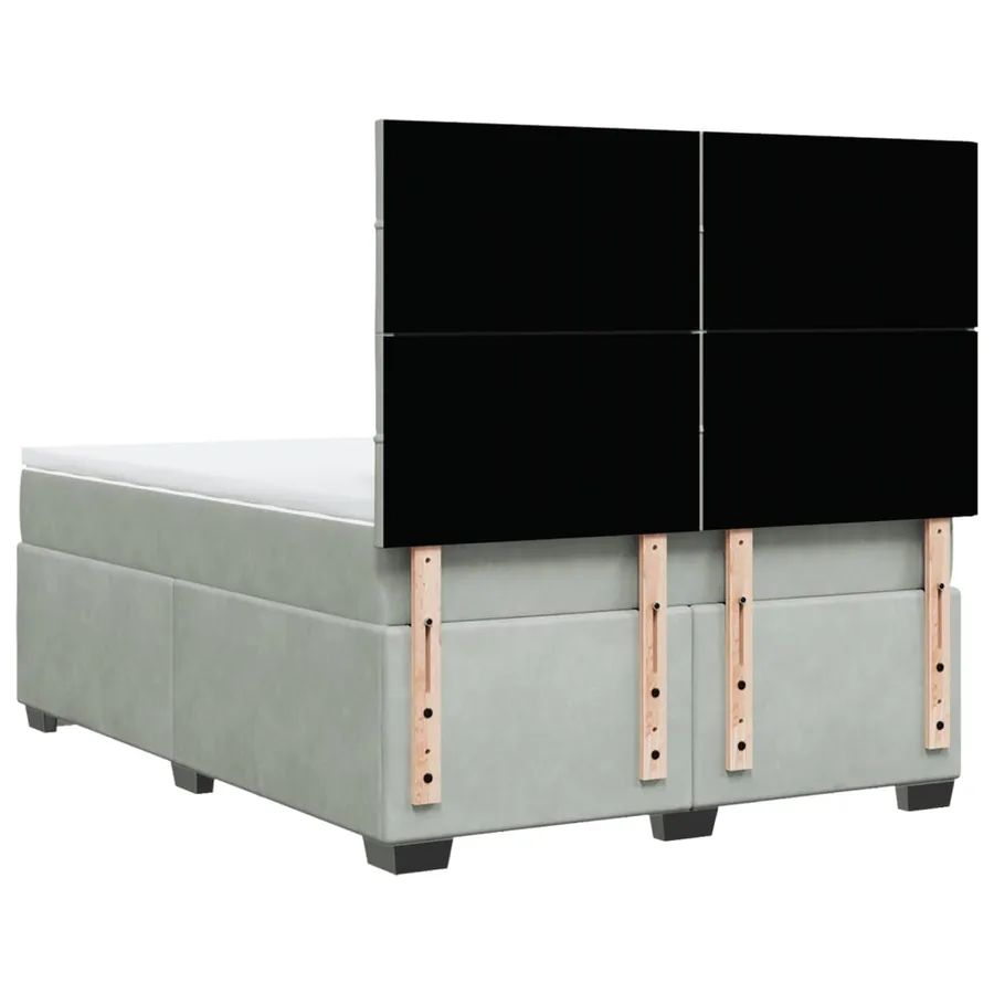 Sommier à lattes de lit et matelas Gris clair 160x200cm Velours - 12