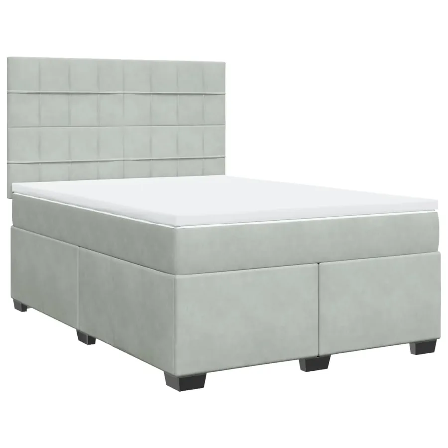 Sommier à lattes de lit et matelas Gris clair 160x200cm Velours - 3