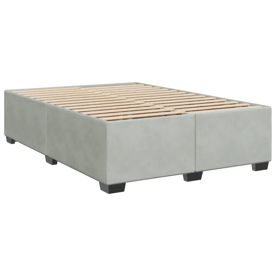 Sommier à lattes de lit et matelas Gris clair 160x200cm Velours - 8