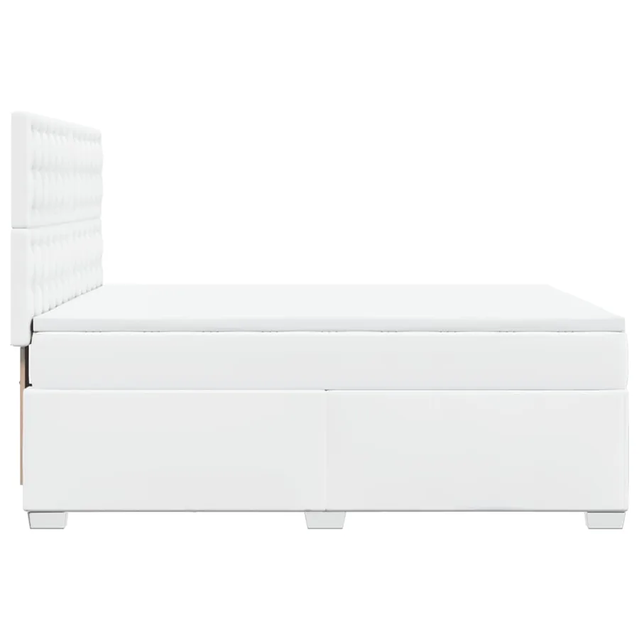 Sommier à lattes de lit avec matelas Blanc 160x200cm Similicuir - 11