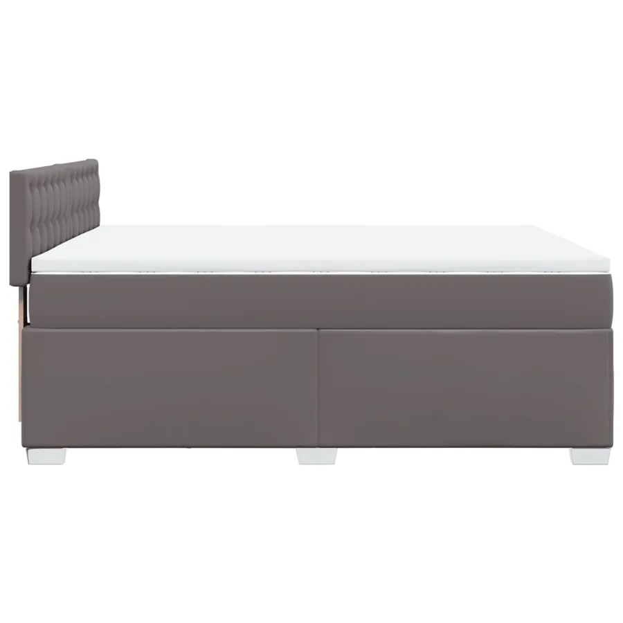 Sommier à lattes de lit avec matelas Gris 140x200 cm Similicuir - 11