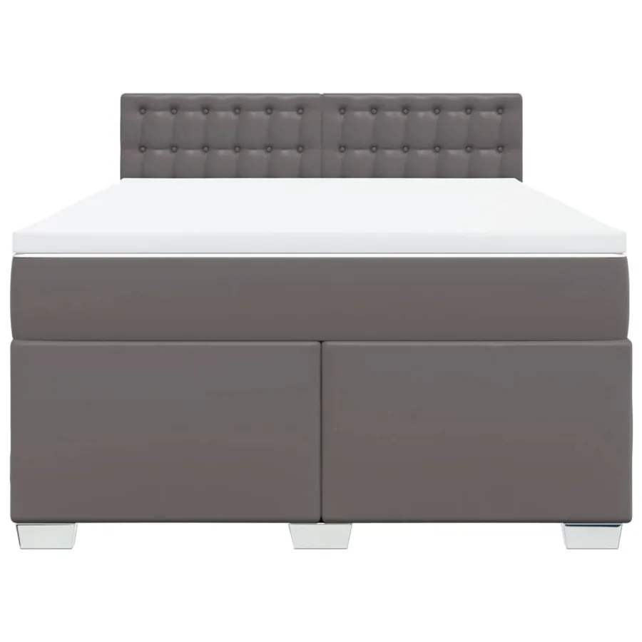 Sommier à lattes de lit avec matelas Gris 140x200 cm Similicuir - 6