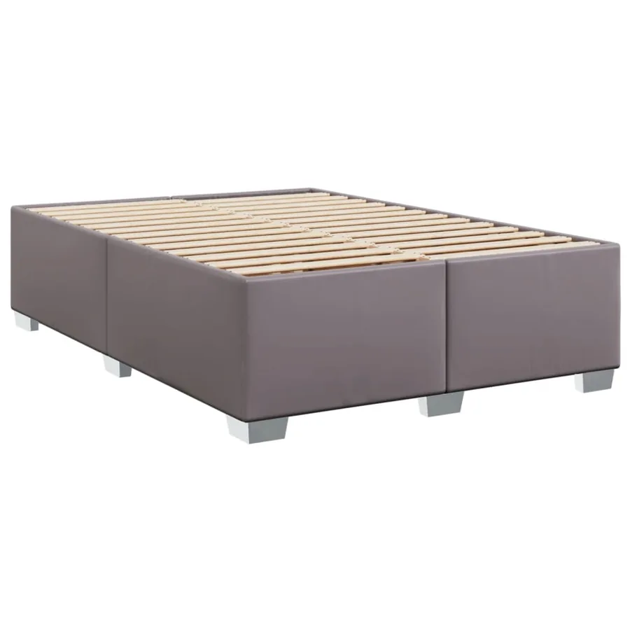 Sommier à lattes de lit avec matelas Gris 140x200 cm Similicuir - 8