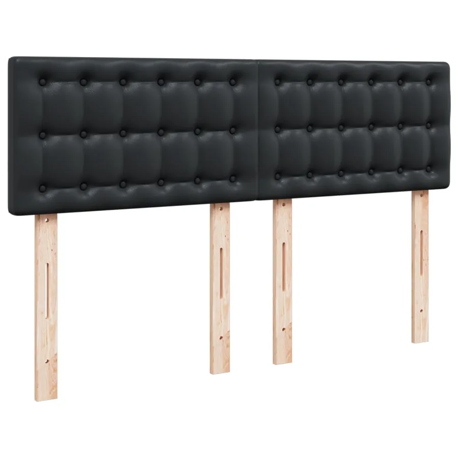 Sommier à lattes de lit avec matelas Noir 140x200 cm Similicuir - 7