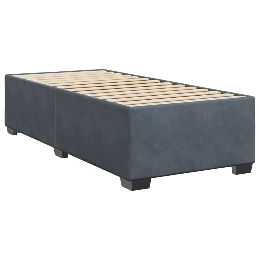 Sommier à lattes de lit et matelas Gris foncé 90x200 cm Velours - 5