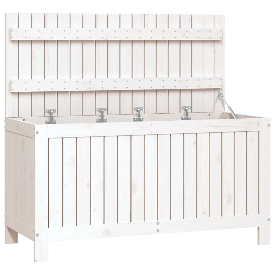 Boîte de rangement de jardin Blanc 115x49x60 cm Bois de pin - 2